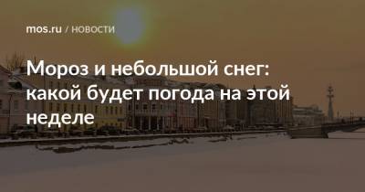 Мороз и небольшой снег: какой будет погода на этой неделе - mos.ru