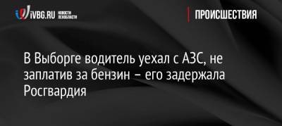 В Выборге водитель уехал с АЗС, не заплатив за бензин – его задержала Росгвардия - ivbg.ru - Ленинградская обл. - Санкт-Петербург - Выборг