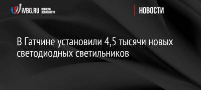 В Гатчине установили 4,5 тысячи новых светодиодных светильников - ivbg.ru