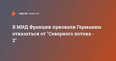 Алексей Навальный - В МИД Франции призвали Германию отказаться от "Северного потока - 2" - ren.tv - Москва - Франция - Берлин