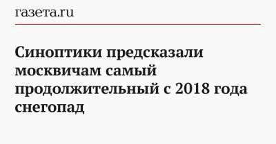 Роман Вильфанд - Синоптики предсказали москвичам самый продолжительный с 2018 года снегопад - gazeta.ru - Москва