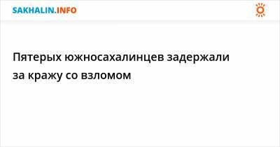 Пятерых южносахалинцев задержали за кражу со взломом - sakhalin.info - Сахалинская обл. - Южно-Сахалинск - Александровск