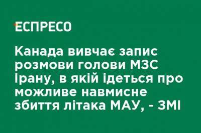 Мохаммад Джавад - Канада изучает запись разговора главы МИД Ирана, в котором говорится о возможном умышленном сбивании самолета МАУ, - СМИ - ru.espreso.tv - Иран - Канада