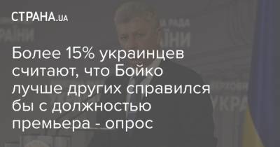 Юрий Бойко - Более 15% украинцев считают, что Бойко лучше других справился бы с должностью премьера - опрос - strana.ua