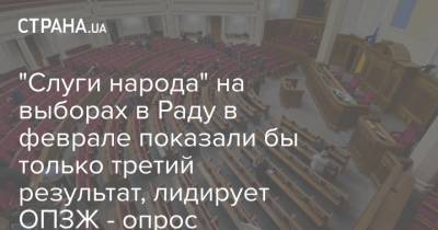 "Слуги народа" на выборах в Раду в феврале показали бы только третий результат, лидирует ОПЗЖ - опрос - strana.ua