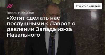 Жозеп Боррель - «Хотят сделать нас послушными»: Лавров о давлении Запада из-за Навального - tvrain.ru - Москва