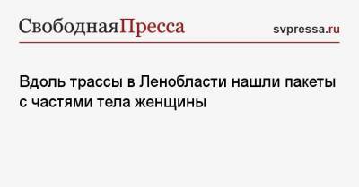 Вдоль трассы в Ленобласти нашли пакеты с частями тела женщины - svpressa.ru - Ленинградская обл. - Санкт-Петербург - Тверь - Мурино