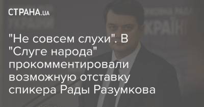 Дмитрий Разумков - Руслан Стефанчук - "Не совсем слухи". В "Слуге народа" прокомментировали возможную отставку спикера Рады Разумкова - strana.ua