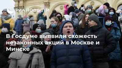 Василий Пискарев - В Госдуме выявили схожесть незаконных акций в Москве и Минске - ria.ru - Москва - Россия - Гонконг - Белоруссия - Минск