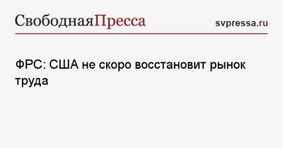 Джером Пауэлл - ФРС: США не скоро восстановит рынок труда - svpressa.ru - США