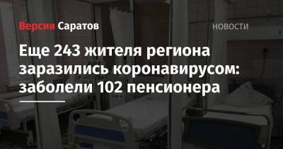 Еще 243 жителя региона заразились коронавирусом: заболели 102 пенсионера - nversia.ru - Саратовская обл. - Саратов - район Энгельсский
