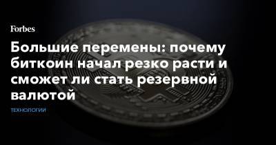 Большие перемены: почему биткоин начал резко расти и сможет ли стать резервной валютой - forbes.ru - США