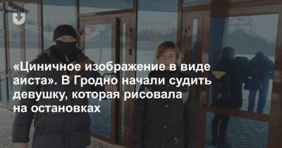 «Циничное изображение в виде аиста». В Гродно начали судить девушку, которая рисовала на остановках - news.tut.by - Белоруссия - район Гродненский