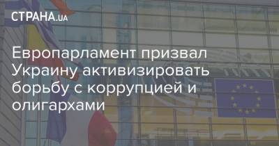 Европарламент призвал Украину активизировать борьбу с коррупцией и олигархами - strana.ua - Украина