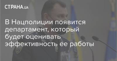 Игорь Клименко - В Нацполиции появится департамент, который будет оценивать эффективность ее работы - strana.ua