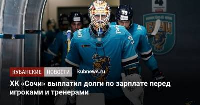 ХК «Сочи» выплатил долги по зарплате перед игроками и тренерами - kubnews.ru - Сочи - Финляндия