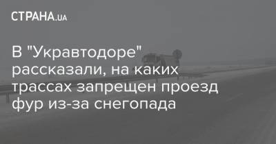 В "Укравтодоре" рассказали, на каких трассах запрещен проезд фур из-за снегопада - strana.ua - Киев - Черновицкая обл. - Закарпатская обл.