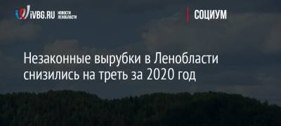 Незаконные вырубки в Ленобласти снизились на треть за 2020 год - ivbg.ru - Ленинградская обл.