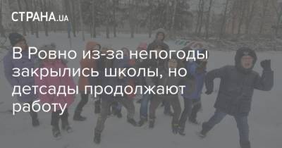 В Ровно из-за непогоды закрылись школы, но детсады продолжают работу - strana.ua