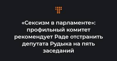Александр Корниенко - Марьяна Безуглая - «Сексизм в парламенте»: профильный комитет рекомендует Раде отстранить депутата Рудыка на пять заседаний - hromadske.ua