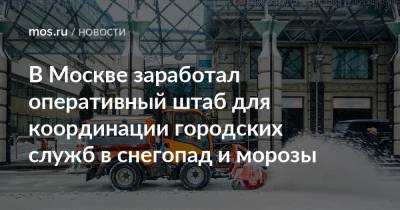 Петр Бирюков - В Москве заработал оперативный штаб для координации городских служб в снегопад и морозы - mos.ru - Москва