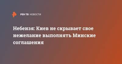 Василий Небензя - Небензя: Киев не скрывает свое нежелание выполнять Минские соглашения - ren.tv - Москва - Украина - Киев - ДНР - Париж - Берлин - ЛНР - Донбасс