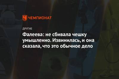 Фалеева: не сбивала чешку умышленно. Извинилась, и она сказала, что это обычное дело - championat.com