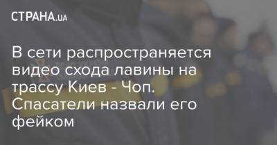 В сети распространяется видео схода лавины на трассу Киев - Чоп. Спасатели назвали его фейком - strana.ua - Киев - Швейцария - Закарпатская обл. - Гсчс