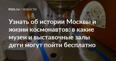 Узнать об истории Москвы и жизни космонавтов: в какие музеи и выставочные залы дети могут пойти бесплатно - mos.ru - Москва