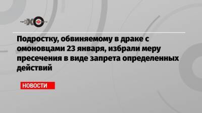 Алексей Навальный - Подростку, обвиняемому в драке с омоновцами 23 января, избрали меру пресечения в виде запрета определенных действий - echo.msk.ru - Москва