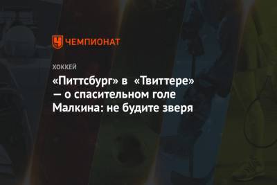 Евгений Малкин - «Питтсбург» в «Твиттере» — о спасительном голе Малкина: не будите зверя - championat.com - Вашингтон - Бостон - Нью-Йорк