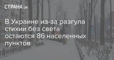 В Украине из-за разгула стихии без света остаются 86 населенных пунктов - strana.ua - Киев