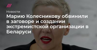Наталия Федосенко - Мария Колесникова - Максим Знак - Марию Колесникову обвинили в заговоре и создании экстремистской организации в Беларуси - tvrain.ru - Белоруссия