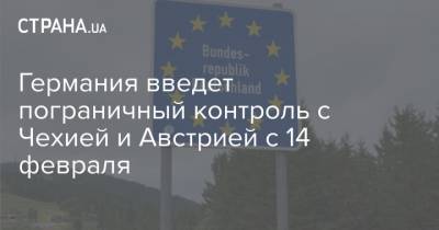 Хорст Зеехофер - Германия введет пограничный контроль с Чехией и Австрией с 14 февраля - strana.ua - Австрия - Чехия
