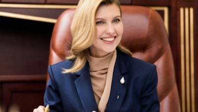 Елена Зеленская - Елена Зеленская покорила деловым образом в синем костюме: фото - 24tv.ua