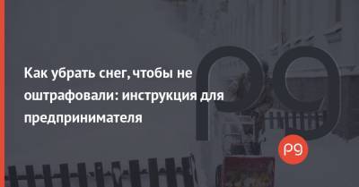 Как убрать снег, чтобы не оштрафовали: инструкция для предпринимателя - thepage.ua - Украина - Киев