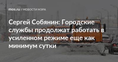 Сергей Собянин - Сергей Собянин: Городские службы продолжат работать в усиленном режиме еще как минимум сутки - mos.ru
