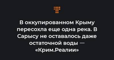 В оккупированном Крыму пересохла еще одна река. В Сарысу не оставалось даже остаточной воды ㅡ «Крим.Реалии» - hromadske.ua - Крым - Белогорск