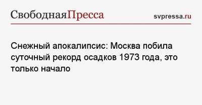 Снежный апокалипсис: Москва побила суточный рекорд осадков 1973 года, это только начало - svpressa.ru - Москва
