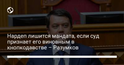 Дмитрий Разумков - Нардеп лишится мандата, если суд признает его виновным в кнопкодавстве – Разумков - liga.net