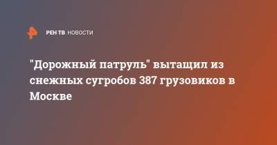 "Дорожный патруль" вытащил из снежных сугробов 387 грузовиков в Москве - ren.tv - Москва
