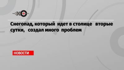 Петр Бирюков - Снегопад, который идет в столице вторые сутки, создал много проблем - echo.msk.ru - Москва