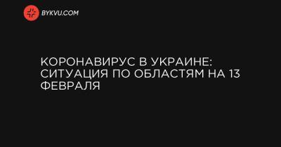 Коронавирус в Украине: ситуация по областям на 13 февраля - bykvu.com