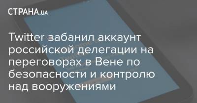 Константин Гаврилов - Twitter забанил аккаунт российской делегации на переговорах в Вене по безопасности и контролю над вооружениями - strana.ua - Вена