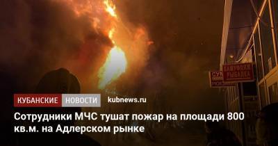 Сотрудники МЧС тушат пожар на площади 800 кв.м. на Адлерском рынке - kubnews.ru - Сочи - Краснодарский край