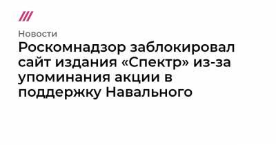 Леонид Волков - Роскомнадзор заблокировал сайт издания «Спектр» из-за упоминания акции в поддержку Навального - tvrain.ru - Литва - Латвия
