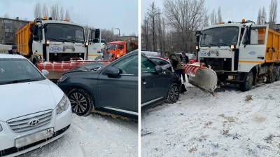 На парковке в Воронеже снегоуборщик разбил ковшом автомобиль - vestivrn.ru - Воронеж