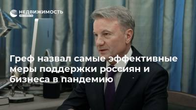 Герман Греф - Греф назвал самые эффективные меры поддержки россиян и бизнеса в пандемию - realty.ria.ru - Петропавловск-Камчатский