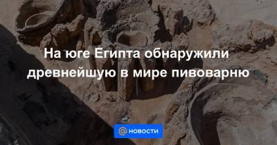 На юге Египта обнаружили древнейшую в мире пивоварню - news.mail.ru - Египет