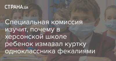 Специальная комиссия изучит, почему в херсонской школе ребенок измазал куртку одноклассника фекалиями - strana.ua